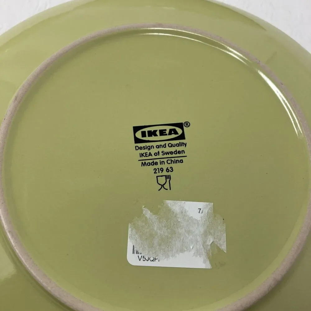 IKEA Dinnerware Fargrik Luncheon Plates Set Of 4 Avocado Green 21963 8-3/4”